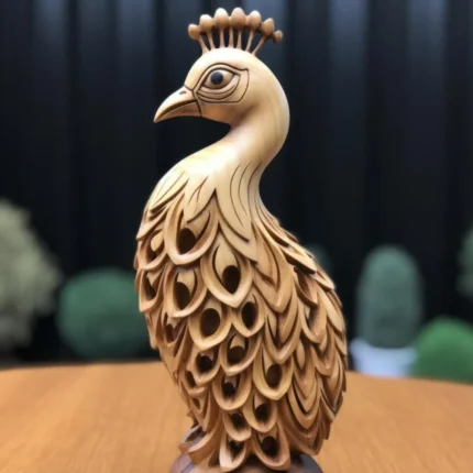 hand-drawn-peacock wood